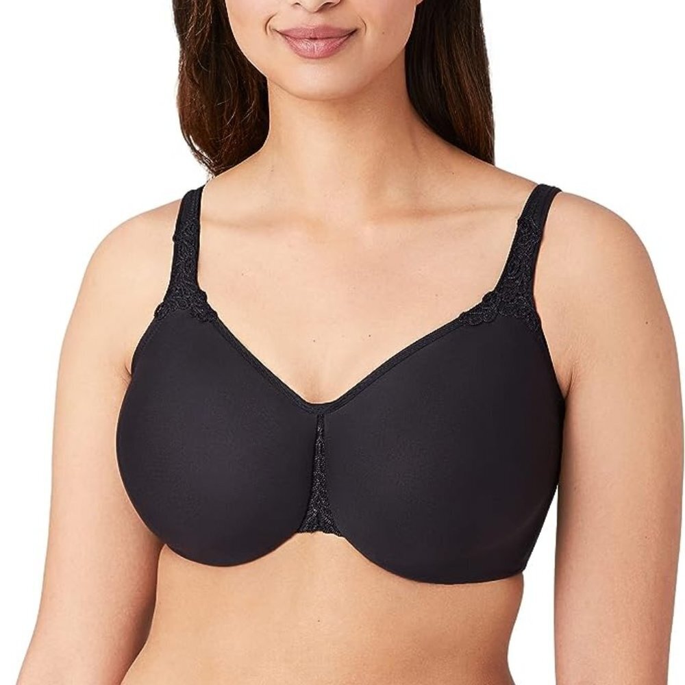 WACOAL Bodysuede Ultra Full Figure Seamless Underwire Bra 40D Black Super Soft